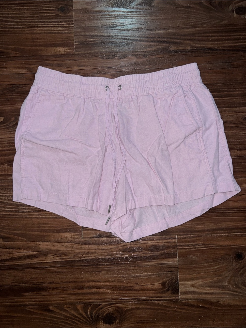 GAP Pale Pink Drawstring Linen-Blend Shorts